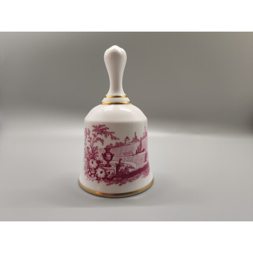 Danbury Mint Bells of the World Spode Dinner Bell - Red/Pink & White - England